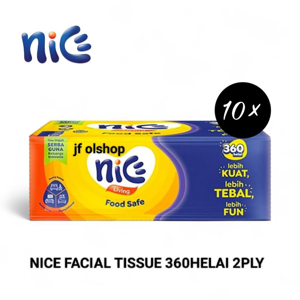 Jual | 10pcs | nice facial tissue 360helai 2ply - tisu nice | tisu ...