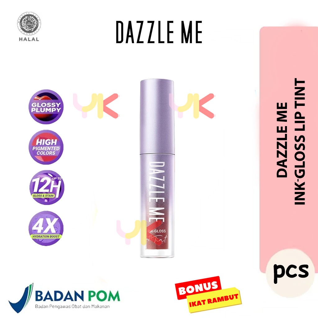 Jual DAZZLE ME Ink-Gloss Lip Tint Watery Ink Gel Lip Tint Long Lasting ...