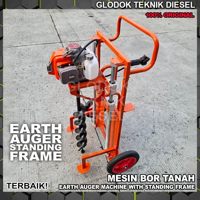 Jual Mesin Bor Tanah Dorong Roda STANDING Frame / Power Drill Earth ...