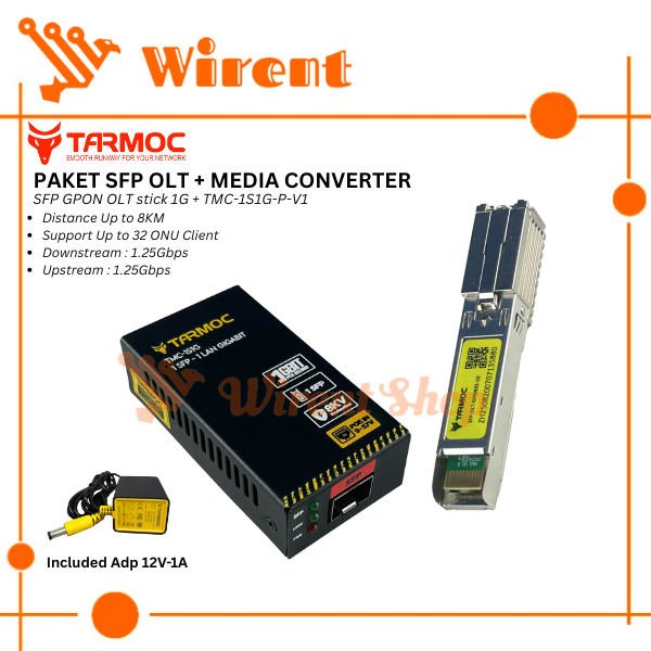Jual Paket Tarmoc SFP GPON OLT Stick + Media Converter 1 SFP 1 LAN ...