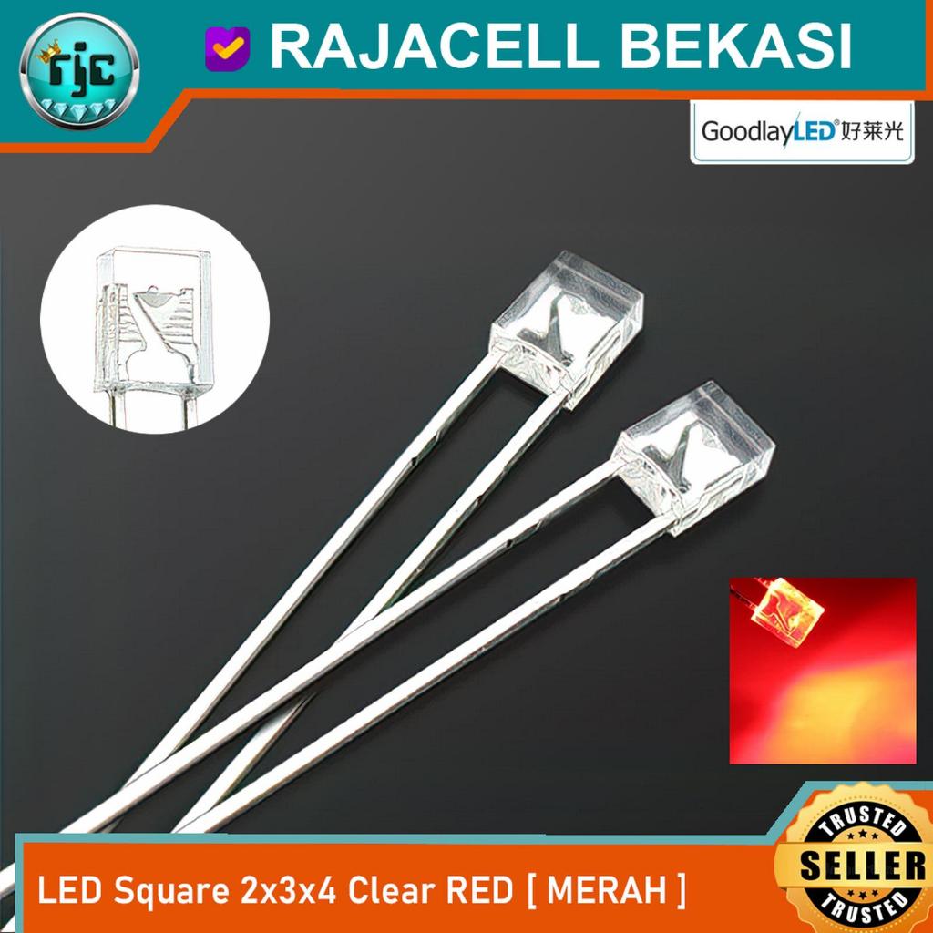 Jual Square LED 2x3x4mm Red Clear Ultra Bright Kotak Rectangle Led Lamp ...