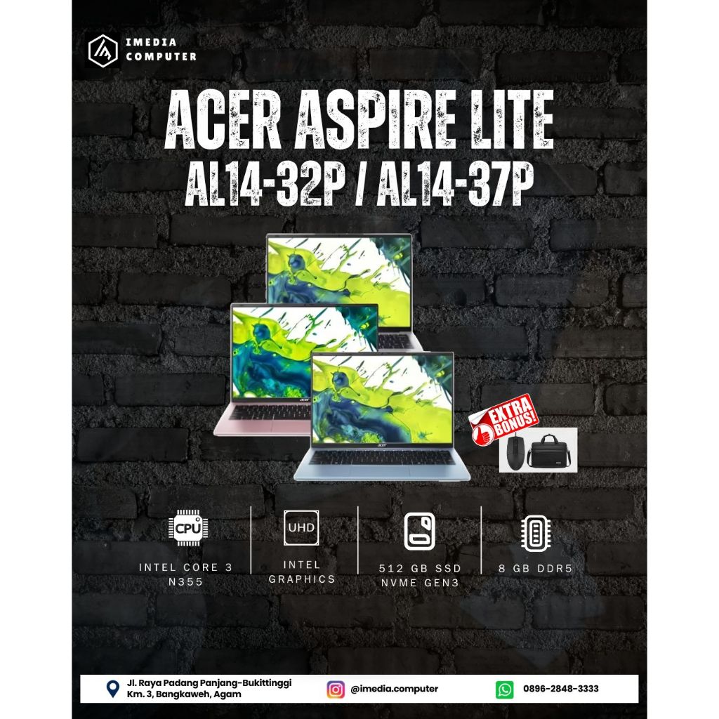 Jual Acer Aspire Lite 14 AL14-32P / AL14-37P Intel Core 3 N355 8GB ...