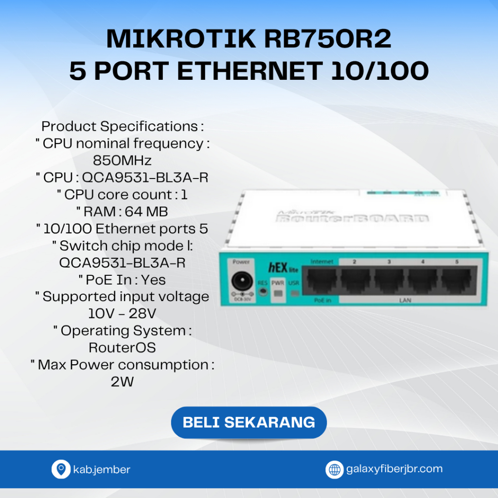 Jual MikroTik Router Board RB750r2 hEX Lite 1 unit | Shopee Indonesia