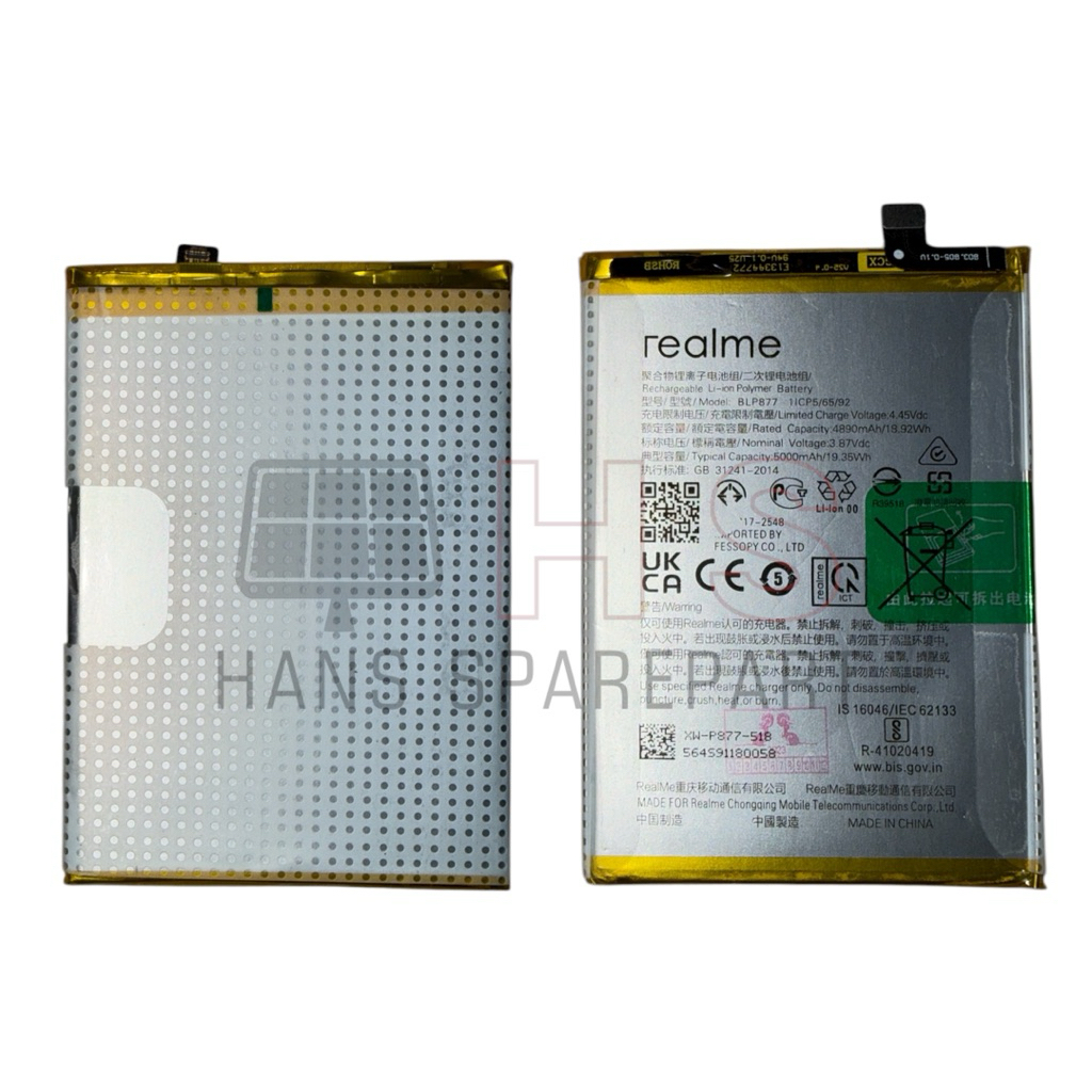 Jual BLP877 BATERAI REALME NOTE 50 / RMX3834 - ORIGINAL | Shopee Indonesia
