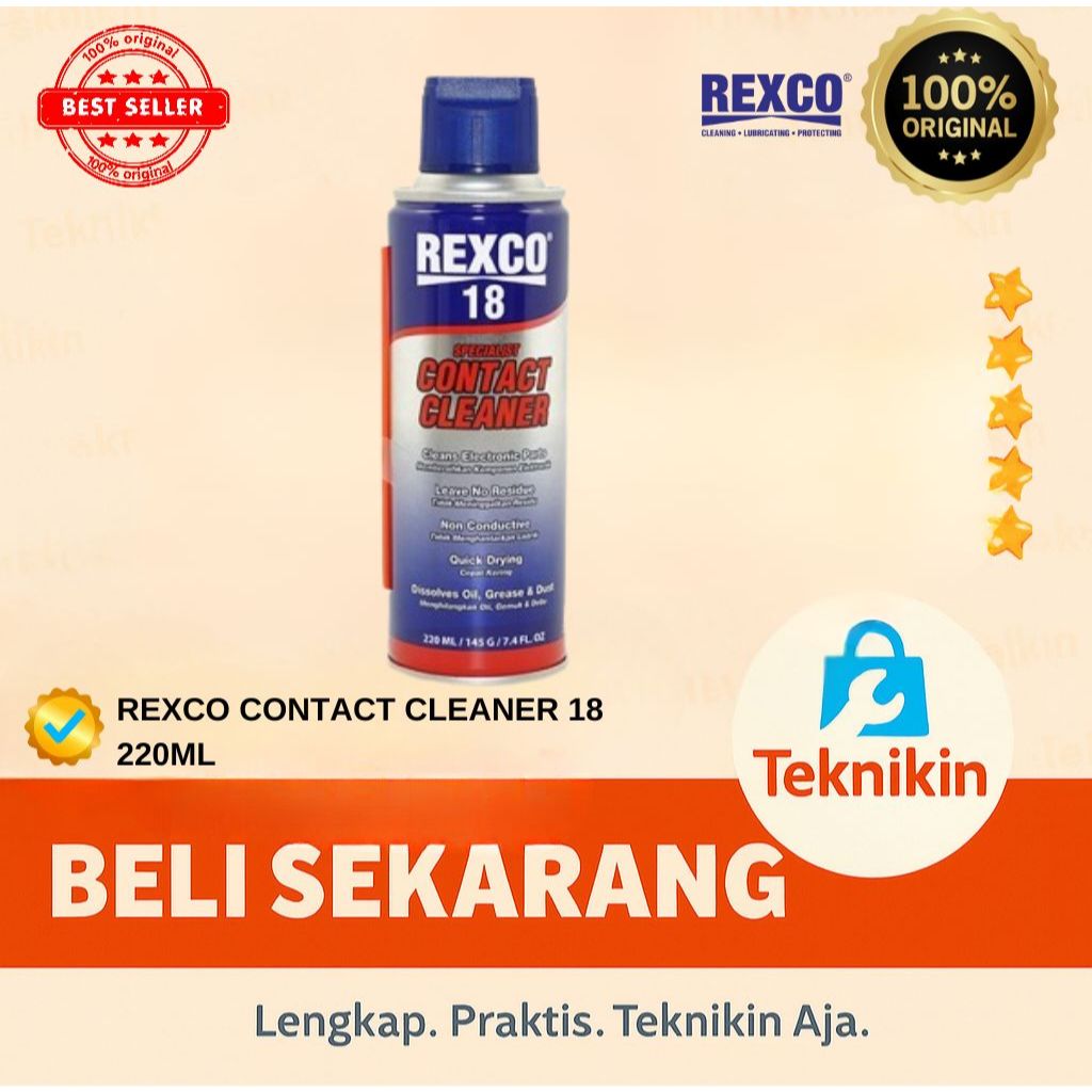 Jual REXCO 18 Contact Cleaner 220 Ml Pembersih Komponen Elektronik ...