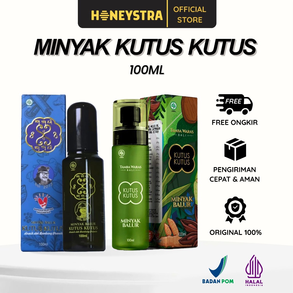 3本Kutus Kutus Original Indonesia Bali Jual Minyak Kutus Kutus Asli Bali Isi 100ml (KEMASAN BARU