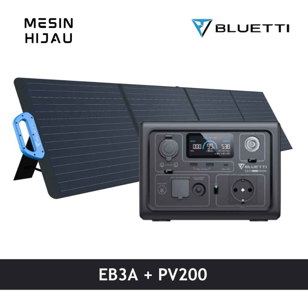 Jual Bluetti EB3A + PV200 Solar Generator Kit Outdoor Camping Battery ...
