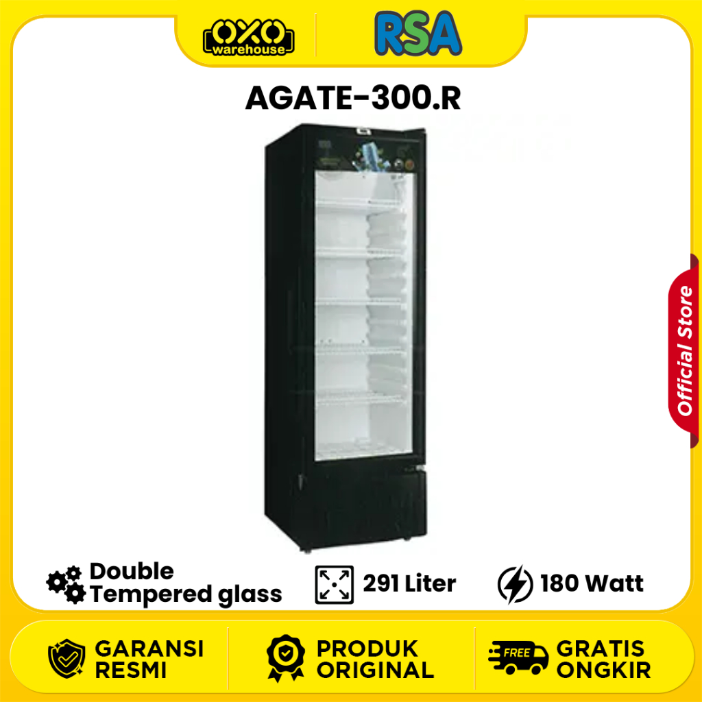 Jual RSA Showcase Cooler AGATE-300.R – Display 291 L Rak & Kaki ...