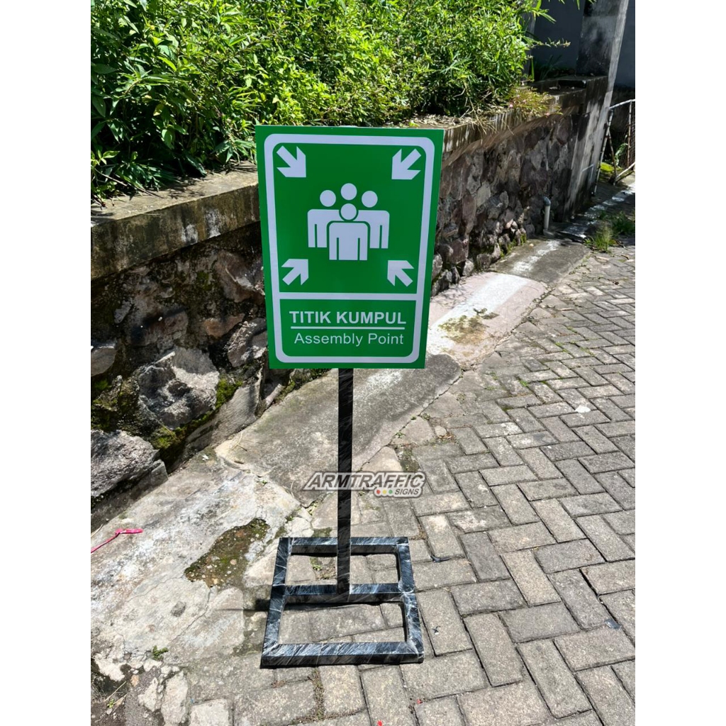 Jual SIGN RAMBU TITIK KUMPUL 35 X 50 CM | TIANG 120 X 40 X 40 CM ...