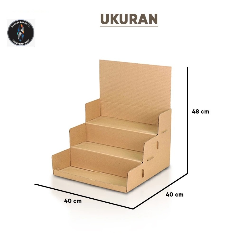 Jual Rak Display Bertingkat 3 Bahan Cardboard Ukuran 40x40x48 Cm ...
