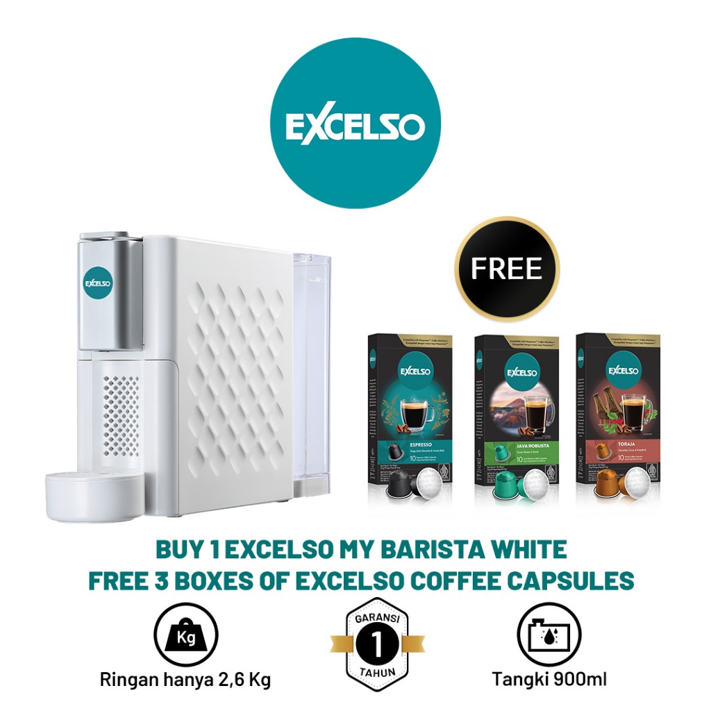 Jual BUY 1 EXCELSO MY BARISTA WHITE FREE 3 BOXES OF EXCELSO COFFEE ...