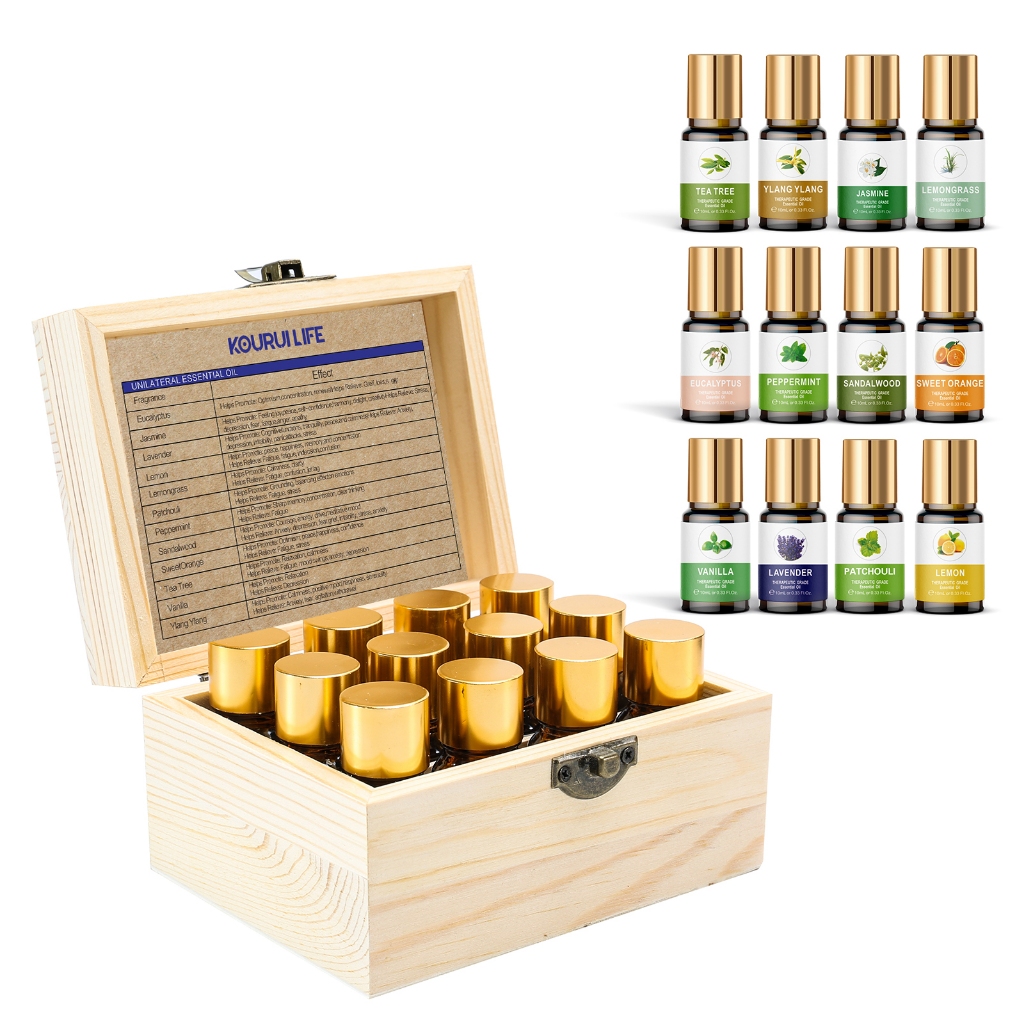 Jual Aromaterapi Premium set 12 Botol / Minyak Esensial dalam Kotak ...