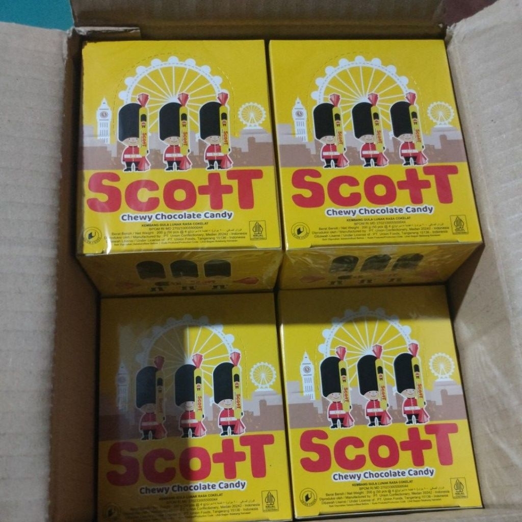 Jual Box || Permen ScotT || chewy chocolate candy || 200g ( 50 pcs @ 4g ...