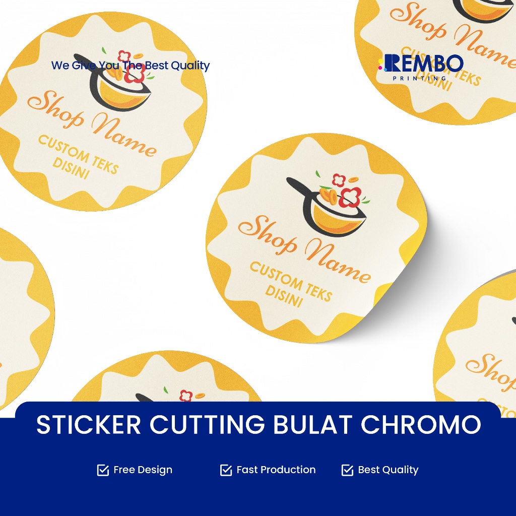 Jual CETAK STIKER BULAT 5 x 5 / STIKER CHROMO UKURAN 5 x 5 / LABEL ...