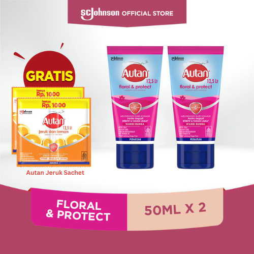 Jual Buy 2 Get 2 Floral & Protect Tube 50ml FREE Autan Jeruk Sachet ...