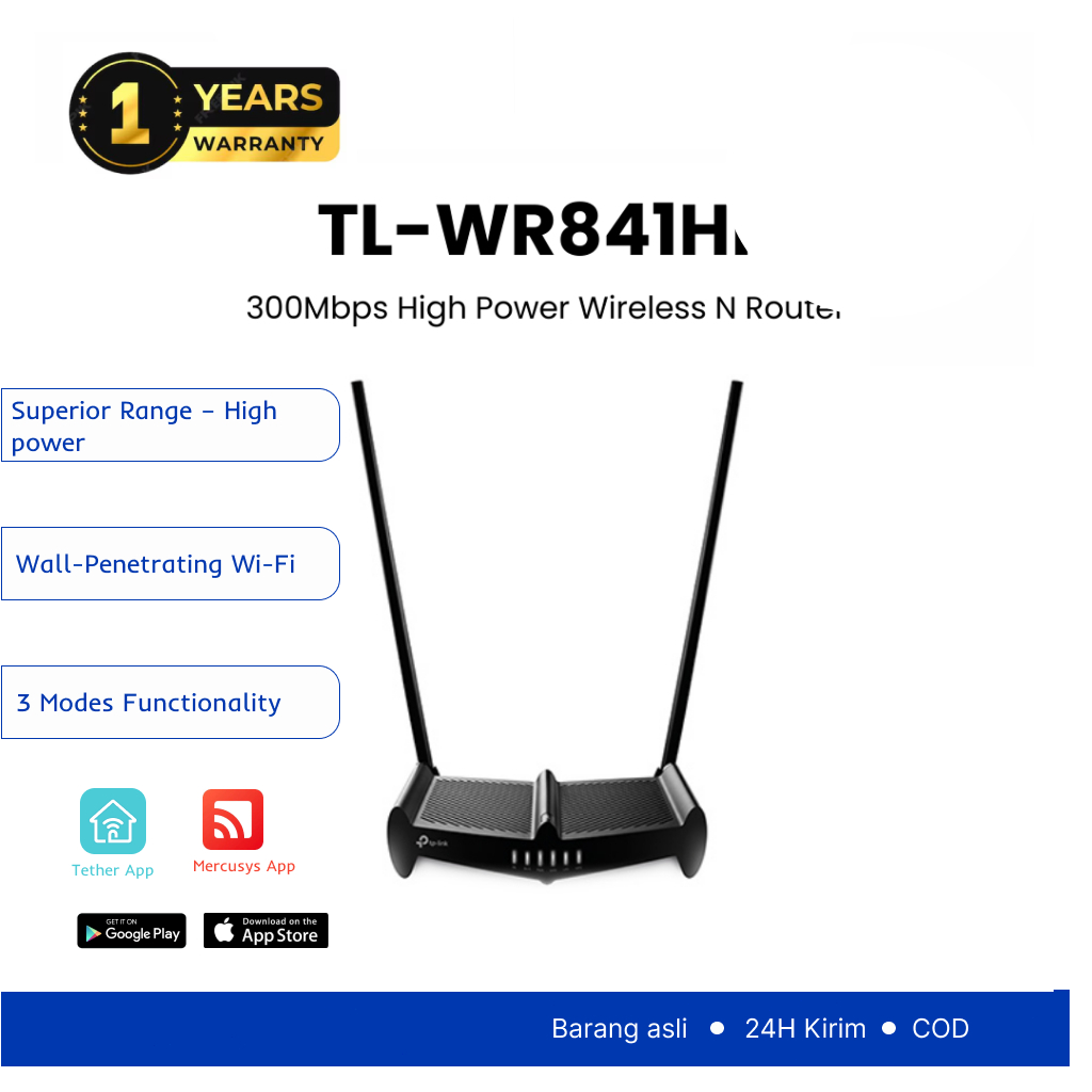 Jual TP-Link TL-WR841HP | 300Mbps High Power WiFi Router | Wireless ...