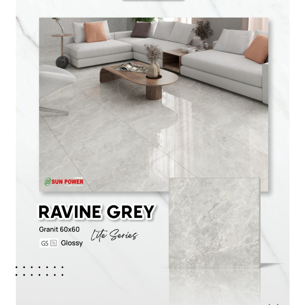 Jual Granit Sun Power Glossy Polished-Ravine Grey ukuran 60x60 | Shopee ...