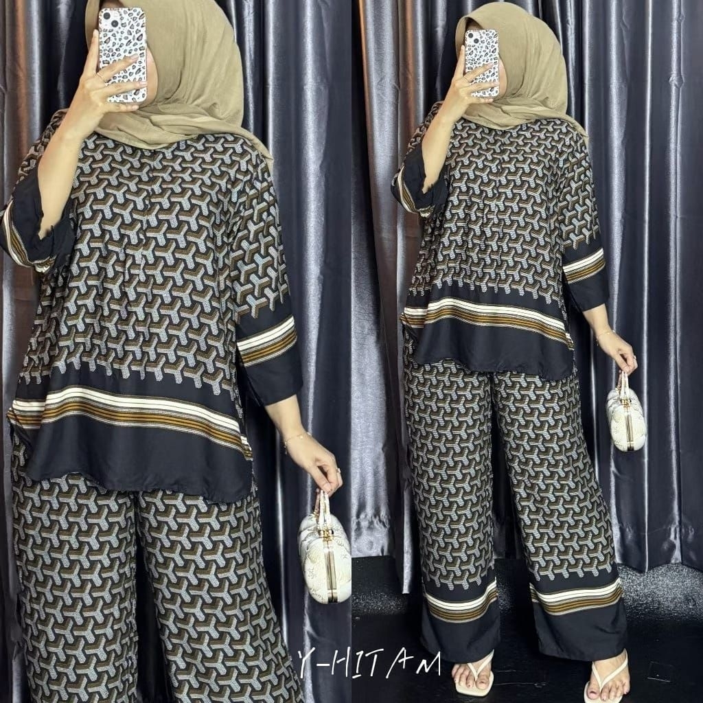 Setelan Celana One Set Rayon Premium Wanita Teebaru Jumbo - foto 4