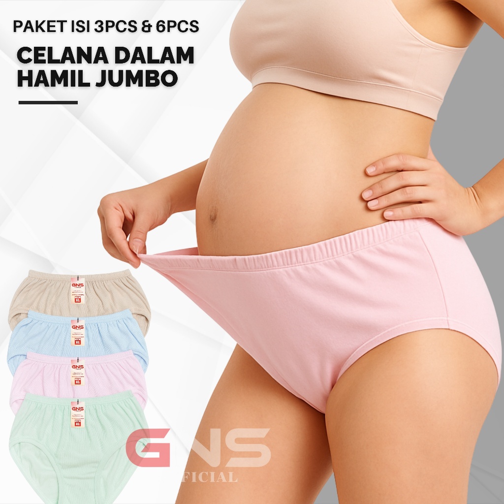 Celana Dalam Ibu Hamil Jumbo 6/3 Pcs Katun