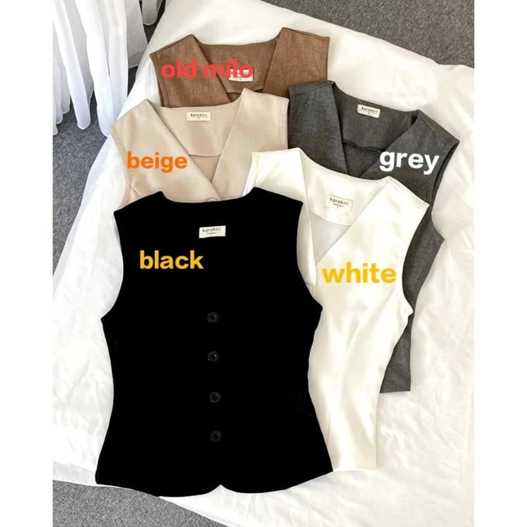 Jual vest/rompi atasan crop wanita/rompi outer korean kekinian/rompi ...