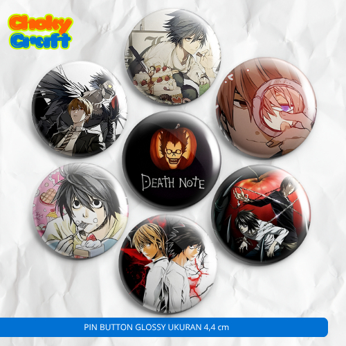 Jual PIN BUTTON/BROS DEATH NOTE Glossy Ukuran 4.4 Cm | Shopee Indonesia