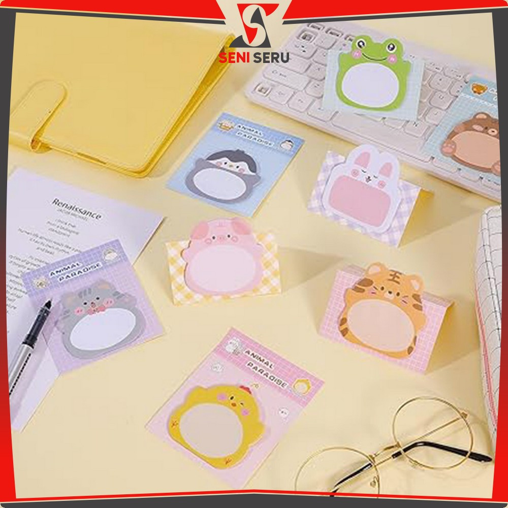 Jual EC Tempelan Kertas Sticky Notes Motif Animal Lucu Isi 20 Lembar ...