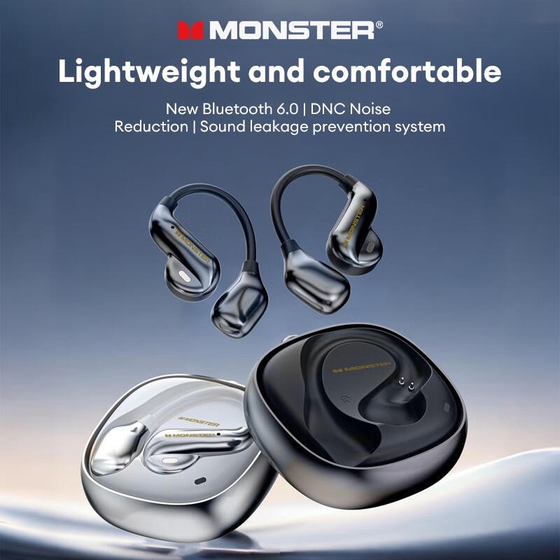 Jual Monster AC390 OWS Earphone Bluetooth V6.0 DNC Noise Reduction IPX5 ...