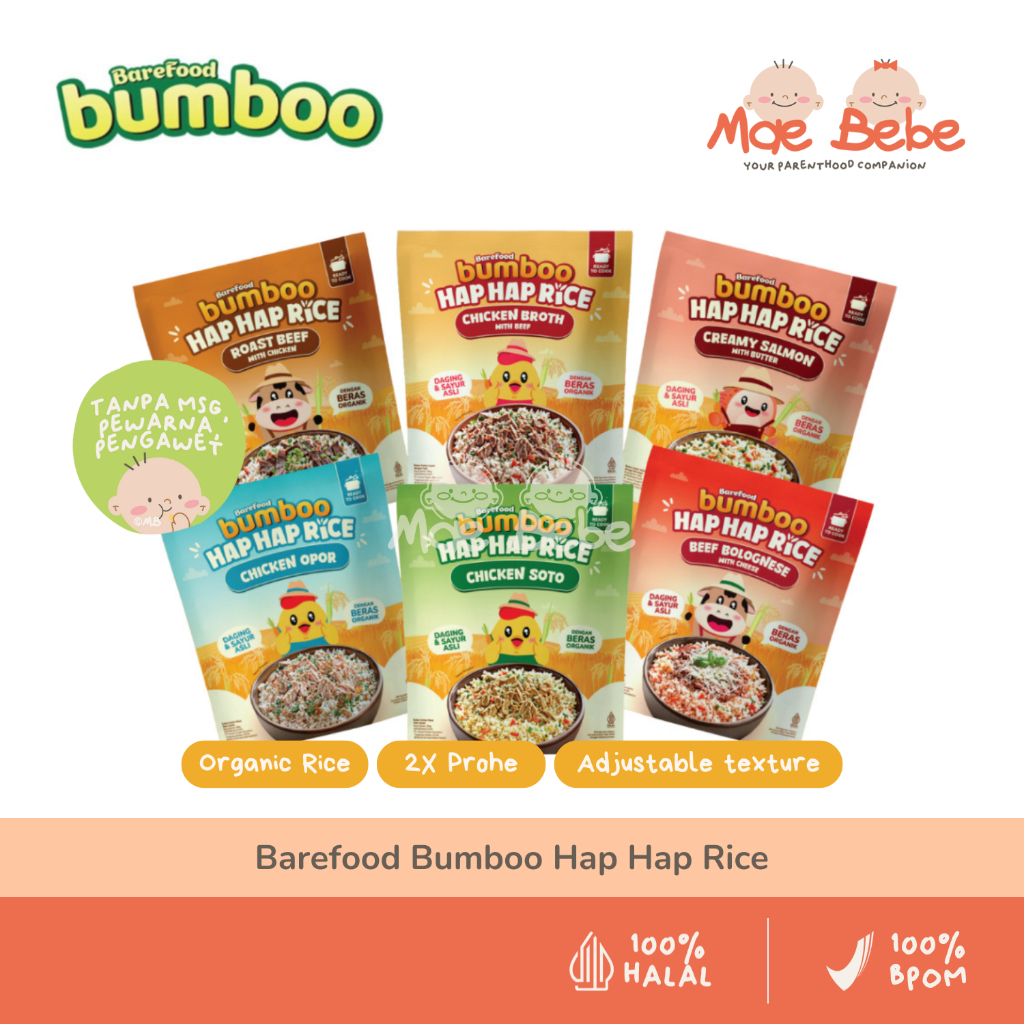 Jual Barefood Bumboo HapHap Hap Hap Rice Beras Organik Protein Hewani ...