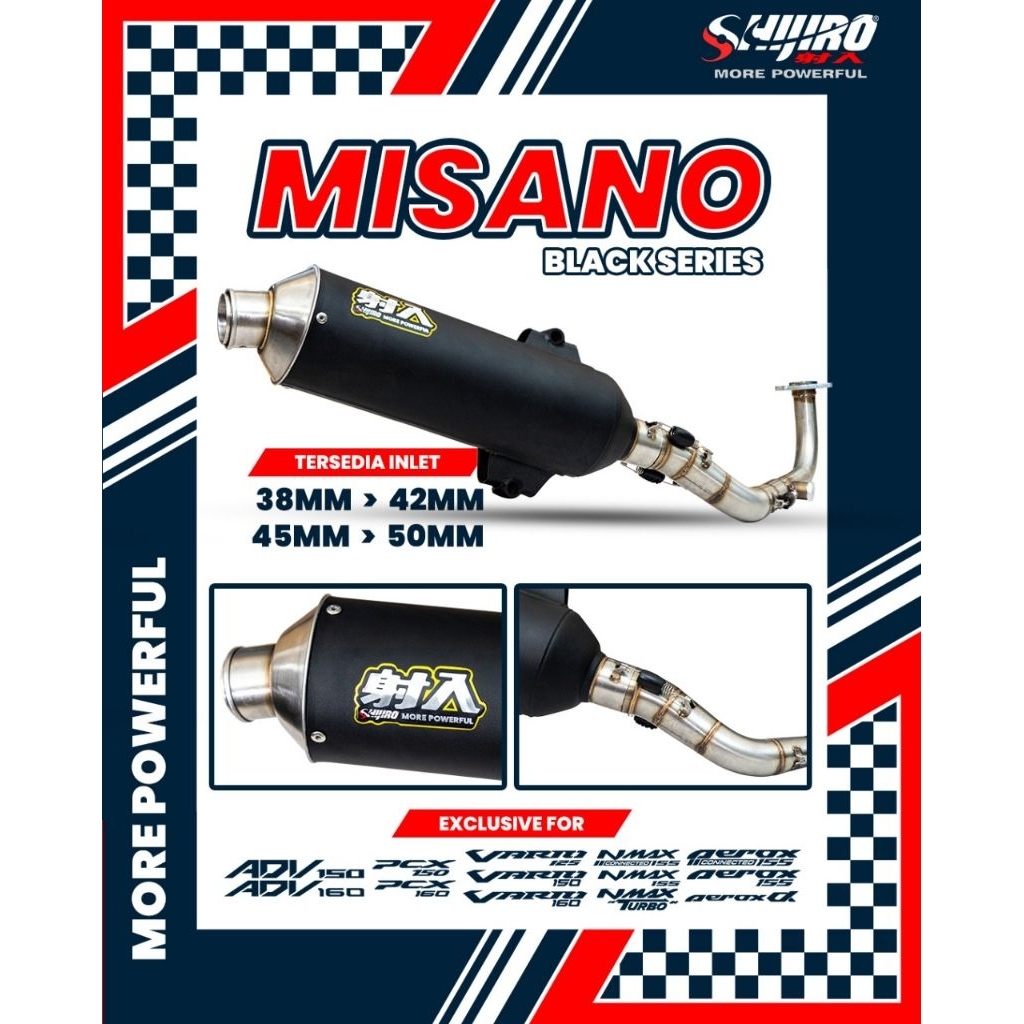 Jual Shijiro Standar Racing Misano Black Dan Full Stainless | Shopee ...