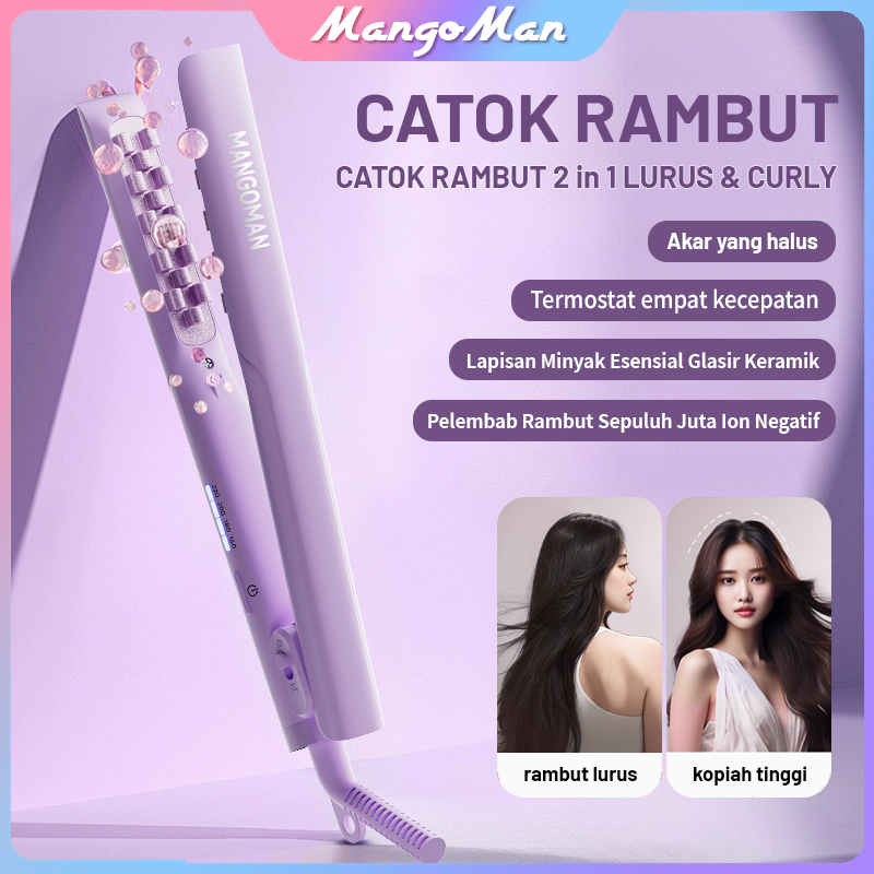 Jual MANGOMAN 2 in 1 Catokan Rambut Keriting Ion Negatif Keramik ...