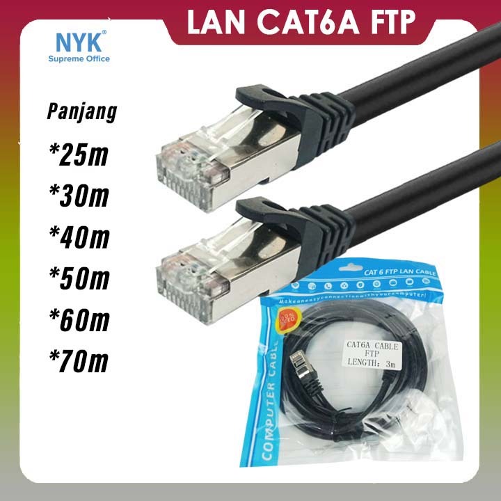 Jual Kabel LAN CAT6A FTP RJ45 Ethernet NYK Panjang 25m 30m 40m 50m 60m ...