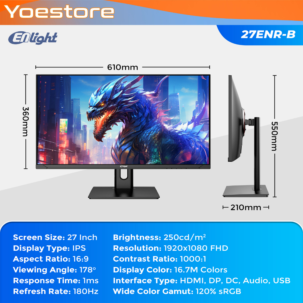 Jual Monitor LED Enlight 27ENR-B 27