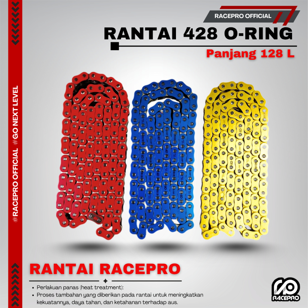 Jual Rante/Rantai 428 O-Ring 128L Rantai Racepro Vixion Cbr R15 Mt-15 ...