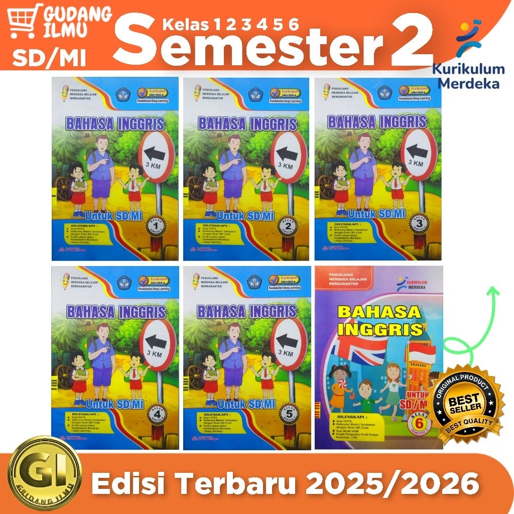 Jual Lks Bahasa Inggris SD/MI Kelas 1 2 3 4 5 6 Semester 2 Kurikulum ...
