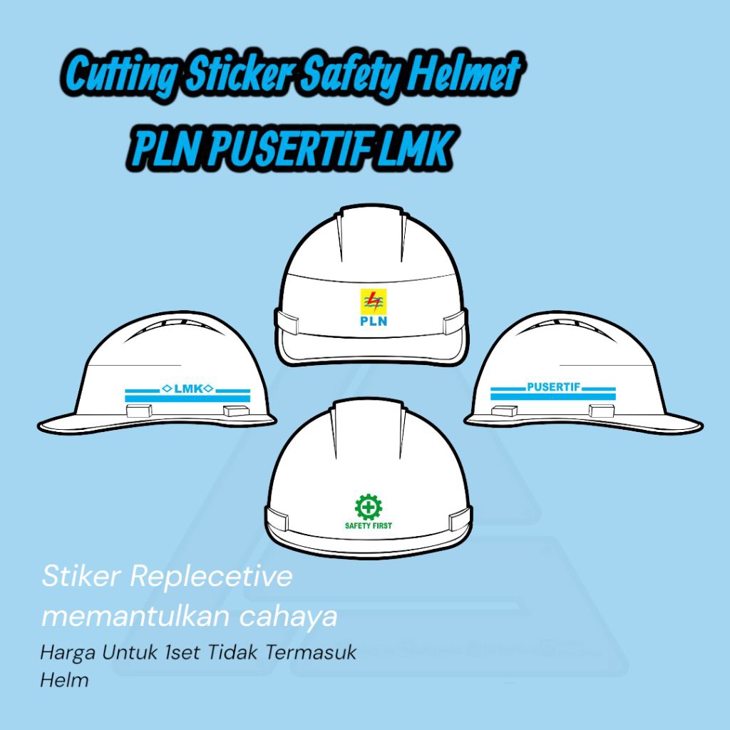 Jual Cutting Sticker Safety Helm K3 PLN - Stiker PUSERTIF LMK 1set ...