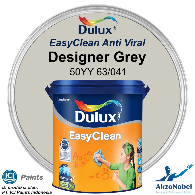 Jual DULUX EASY CLEAN AV 50YY 63/041 Designer Grey (2.5 Liter) | Shopee ...