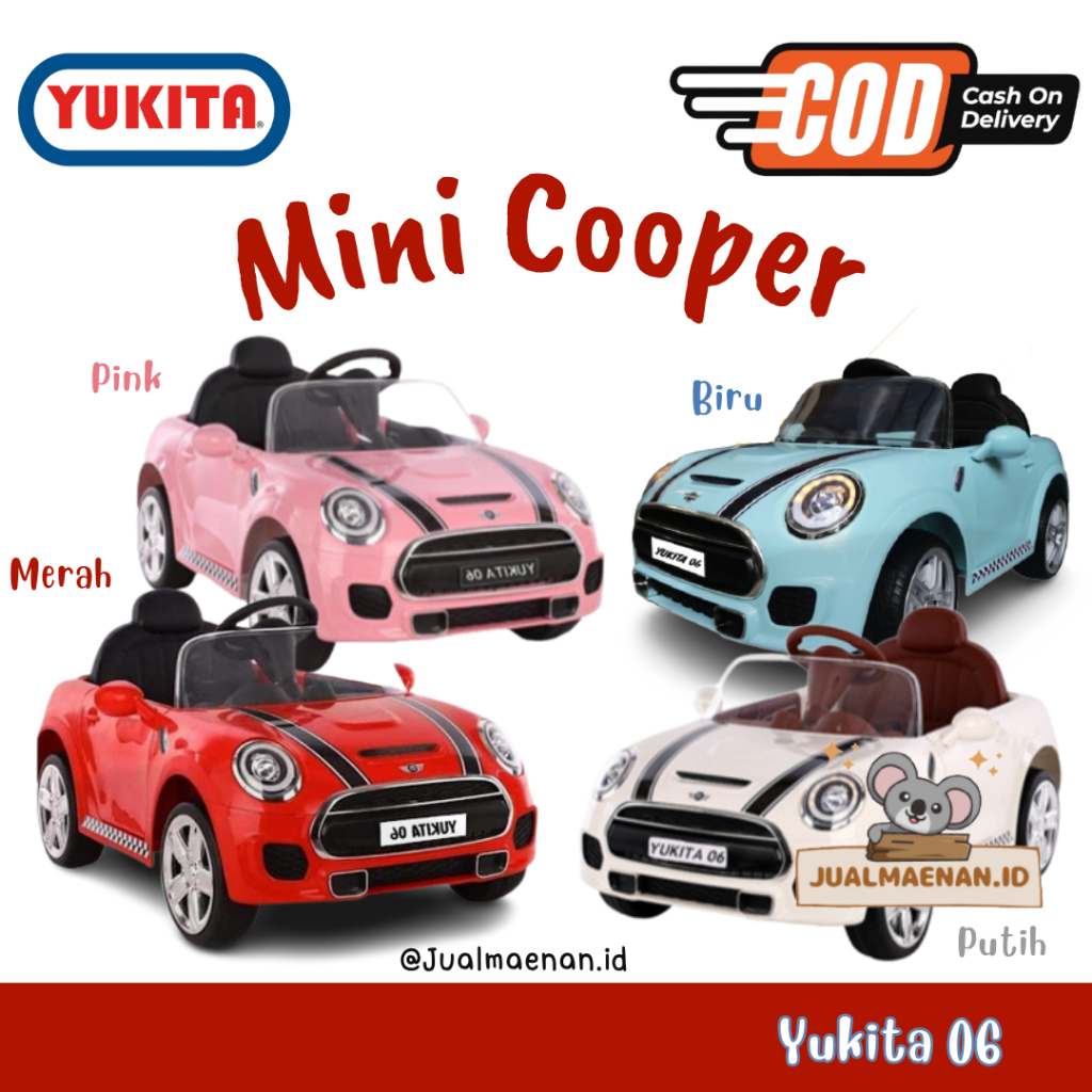Jual Mainan Anak Mobilan Aki Remote Control Mini Cooper Yukita DLS 06 ...