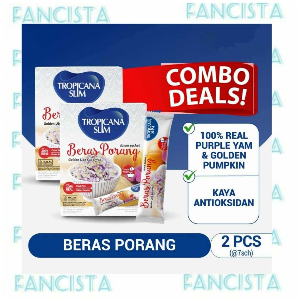 Jual 2 Box - Tropicana Slim Beras Porang Golden Ube Supermix Isi 7 ...