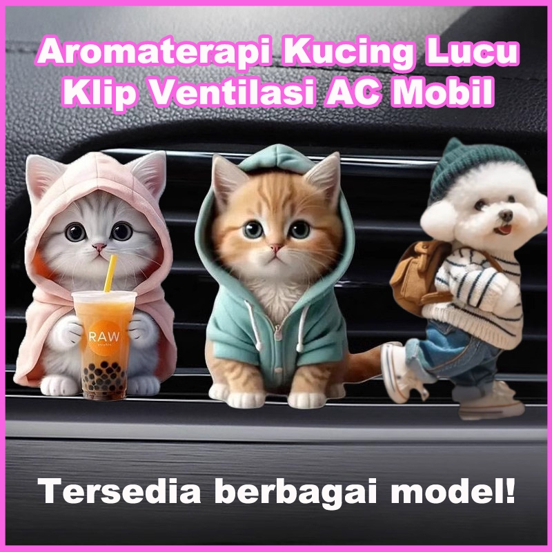 Dekorasi interior mobil/Klip Ventilasi Udara Mobil Aromaterapi Kucing Lucu/Aksesoris mobil wanita