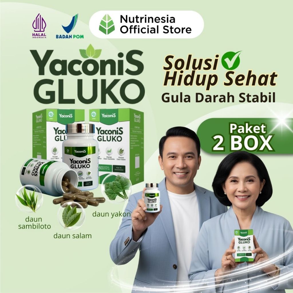 YACONIS GLUKO – Suplemen Herbal Sehat untuk Pre-Diabetes & Kencing Manis Kronis 2 Botol