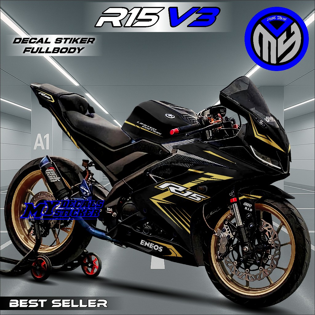 Jual MY Decal Stiker Fullbody R15 V3 Design RACING YZF Hitam / Decal ...
