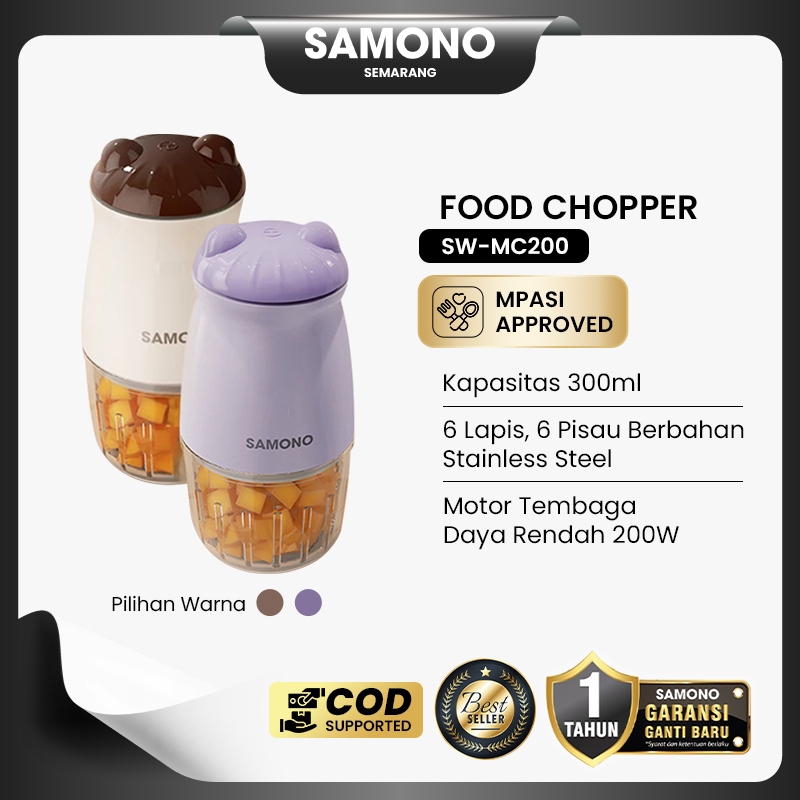 Jual SAMONO Food Chopper Multifungsi 300ml coper daging dan bumbu ...