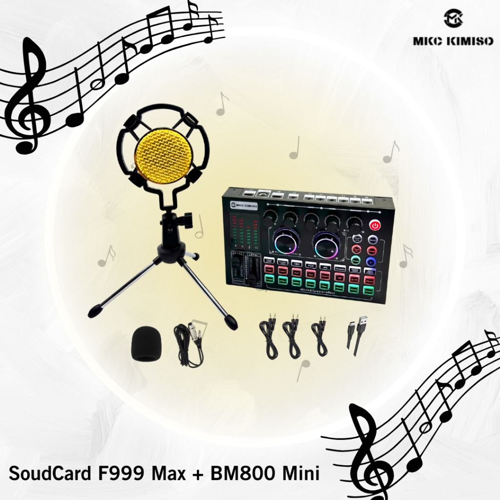Jual Paket Karaoke Mini: Soundcard F999 MAX + Mic BM800 Mini - Rekam ...