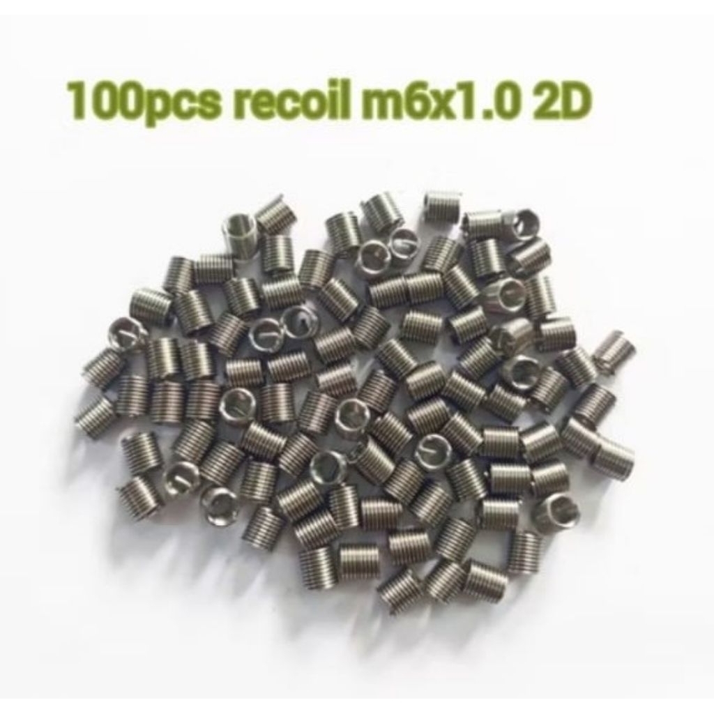Jual Recoil Thread Insert M6 x 1.0 – 2D (100 pcs) | Sekrup Ulir Penguat ...