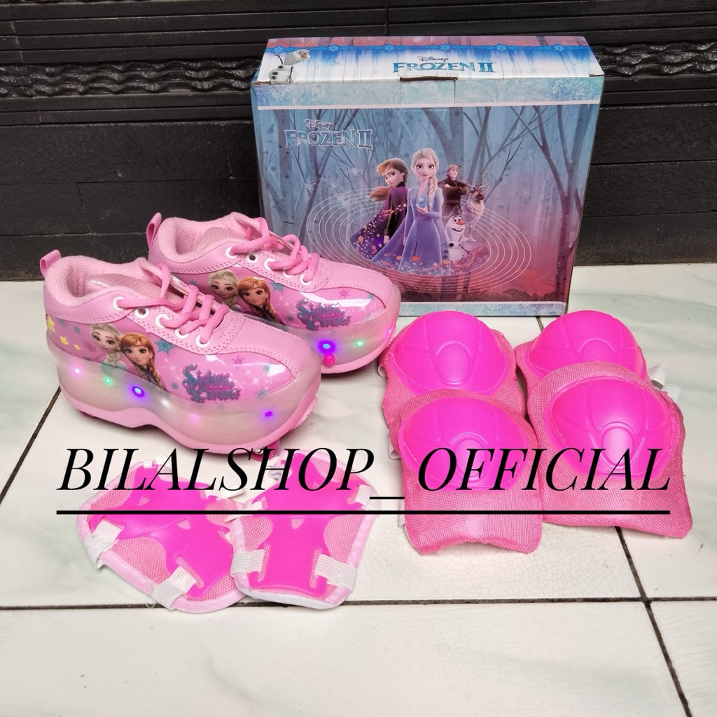 Jual sepatu roda anak karakter roda 4 model mobil full menyala 2 in 1 ...