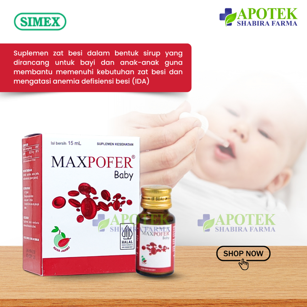 Jual Maxpofer Baby Drop 15ml Vitamin Suplemen Zat Besi Bayi Maltofer ...