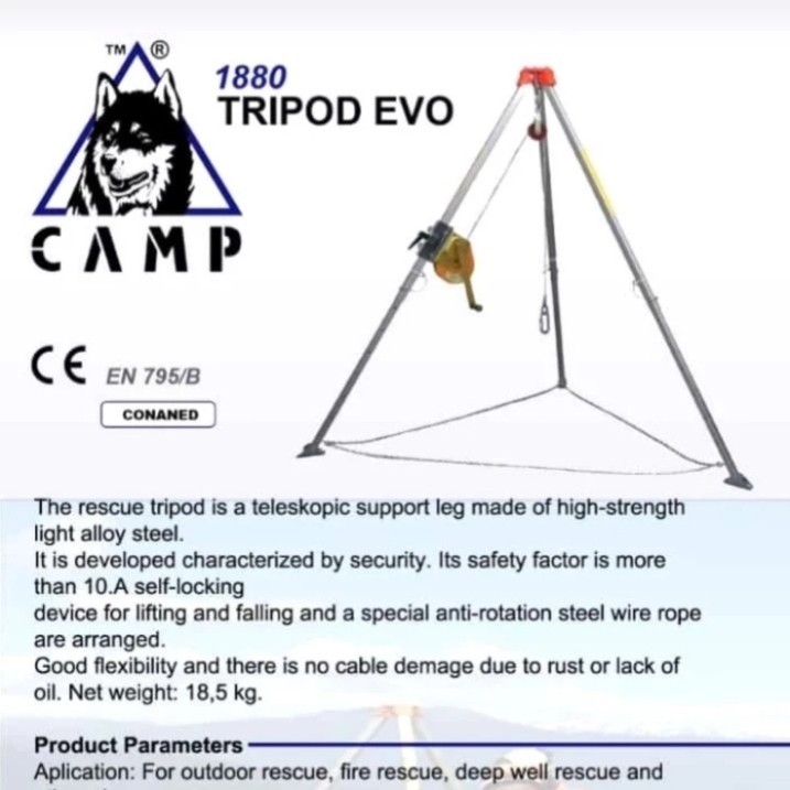 Jual Tripod rescue CAMP, Tripod safety, Vertical rescue, Tripod camp ...