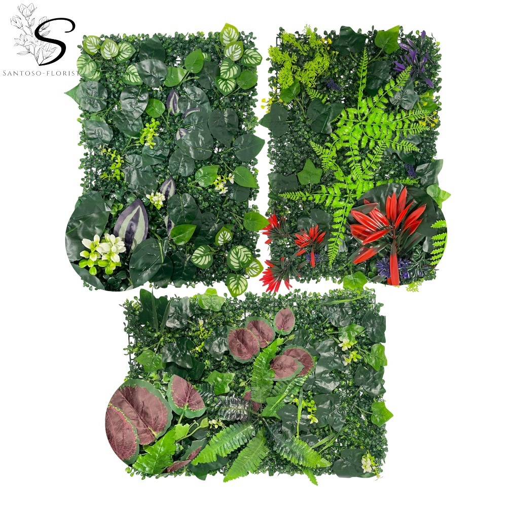 Jual Tanaman Rumput Dinding Rambat 40 x 60 CM Daun Hijau Palsu Dekorasi ...