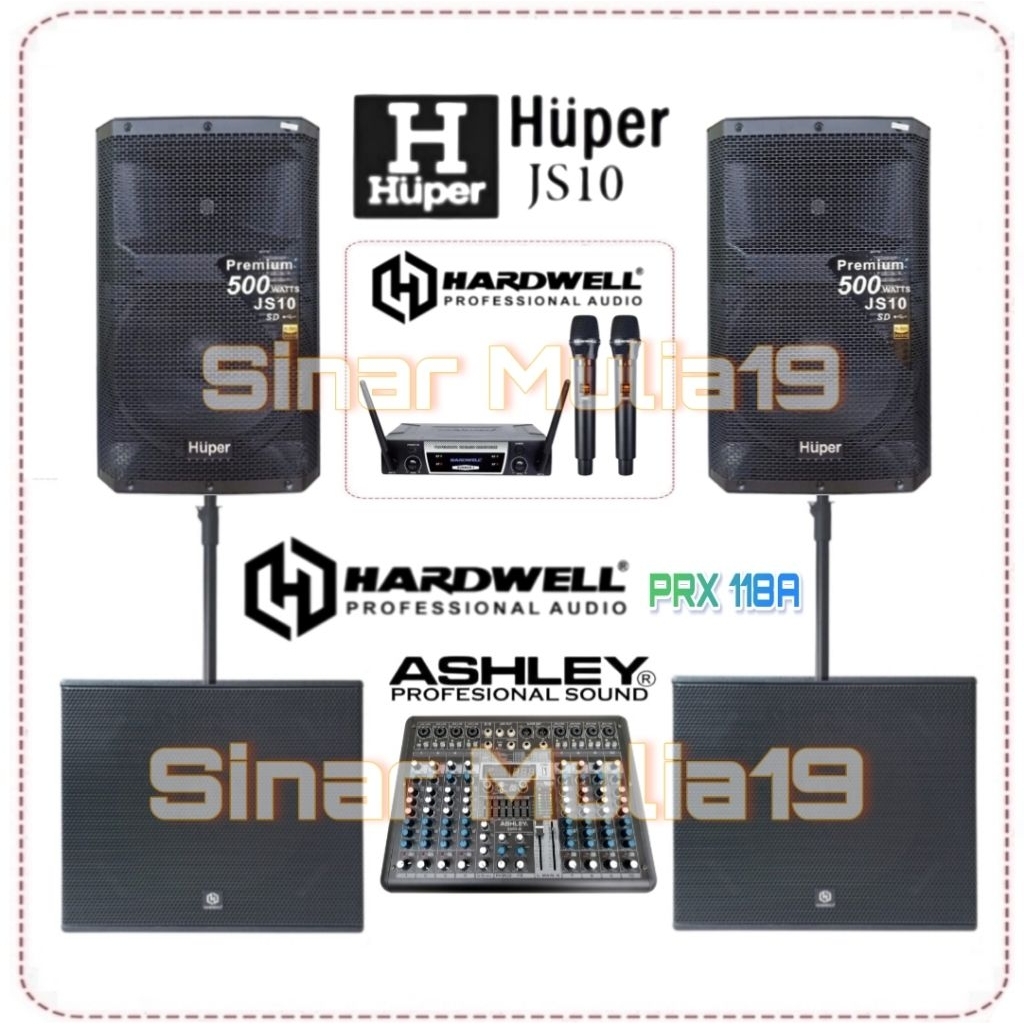 Jual Paket Sound System Huper JS10 Subwoofer Aktif 18 Inch Hardwell PRX ...