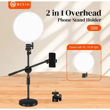 MIXIO PL16 Lampu Ring Light Konten Kreator Food Shooting Video Live Streaming Portable Lighting